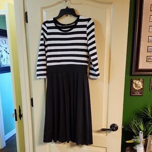 BLACK and WHITE STRIPE DRESS